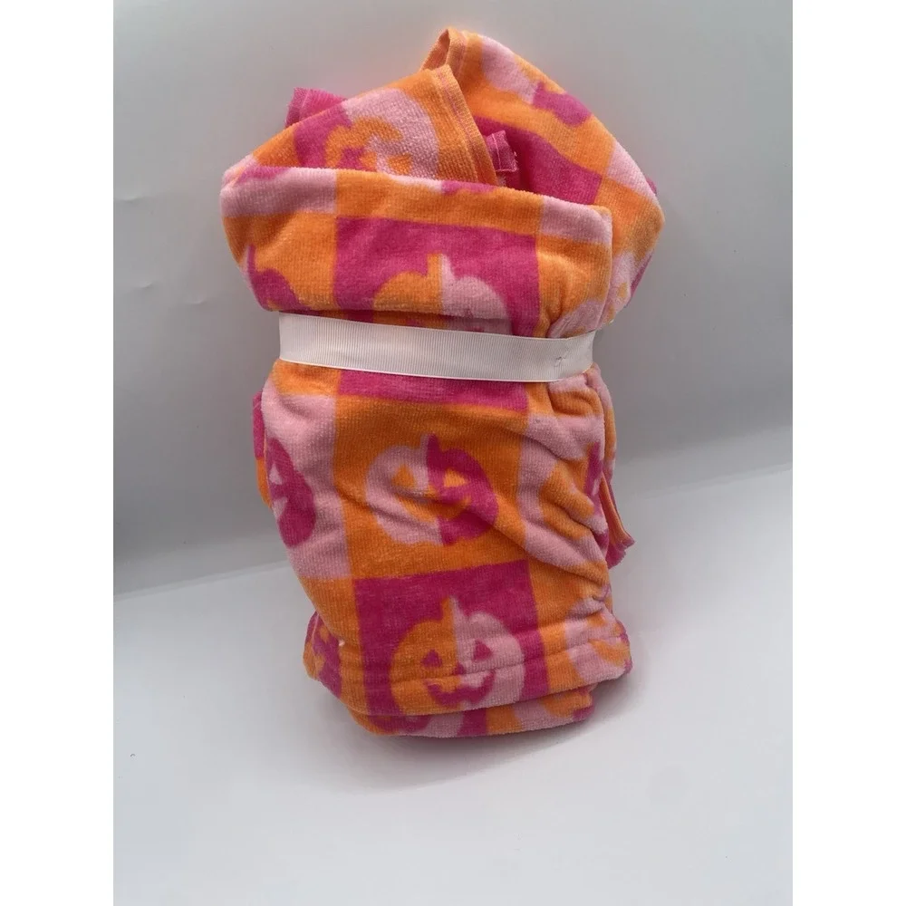 Cupcakes & Cashmere Pink Orange Colorblock Pumpkin Halloween‎ Hand Towels New